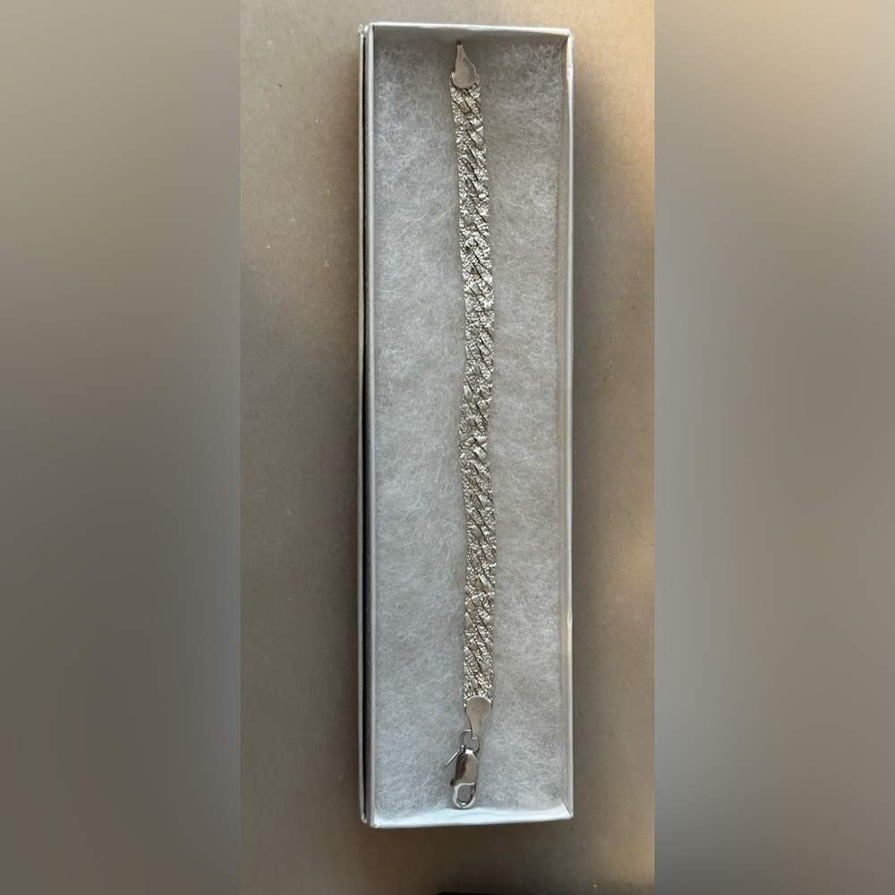 Vintage 925 Italian Silver 8 Inch Nugget Bracelet